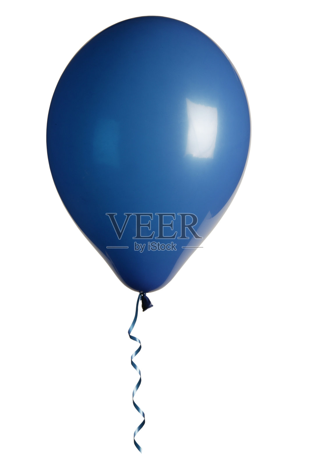 蓝色派对气球被白色隔离照片摄影图片