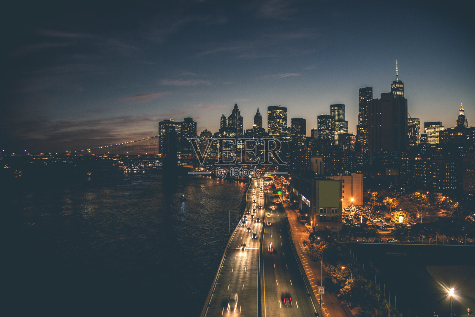 纽约市区天际线-鸟瞰图照片摄影图片