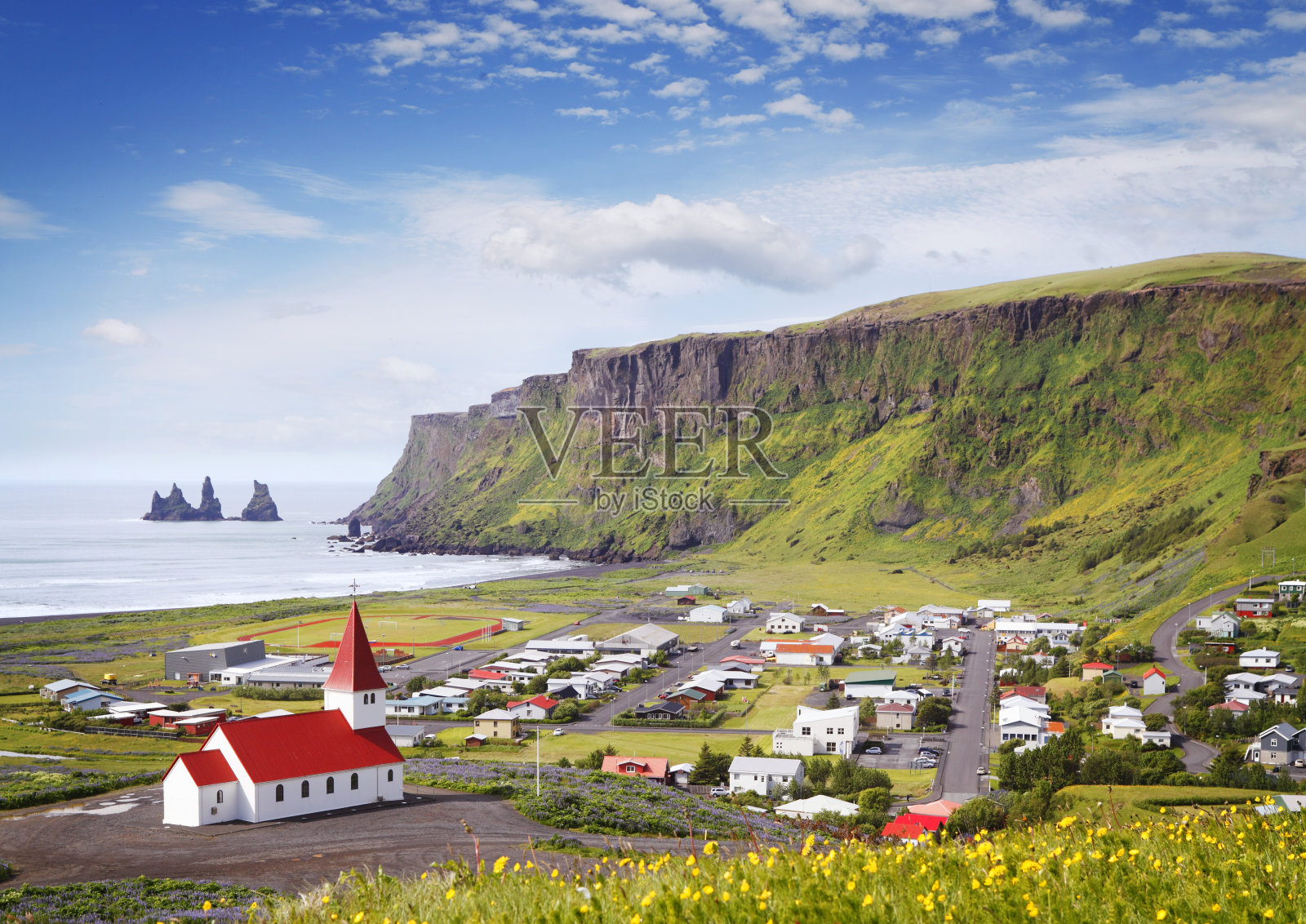 南冰岛的维克镇照片摄影图片