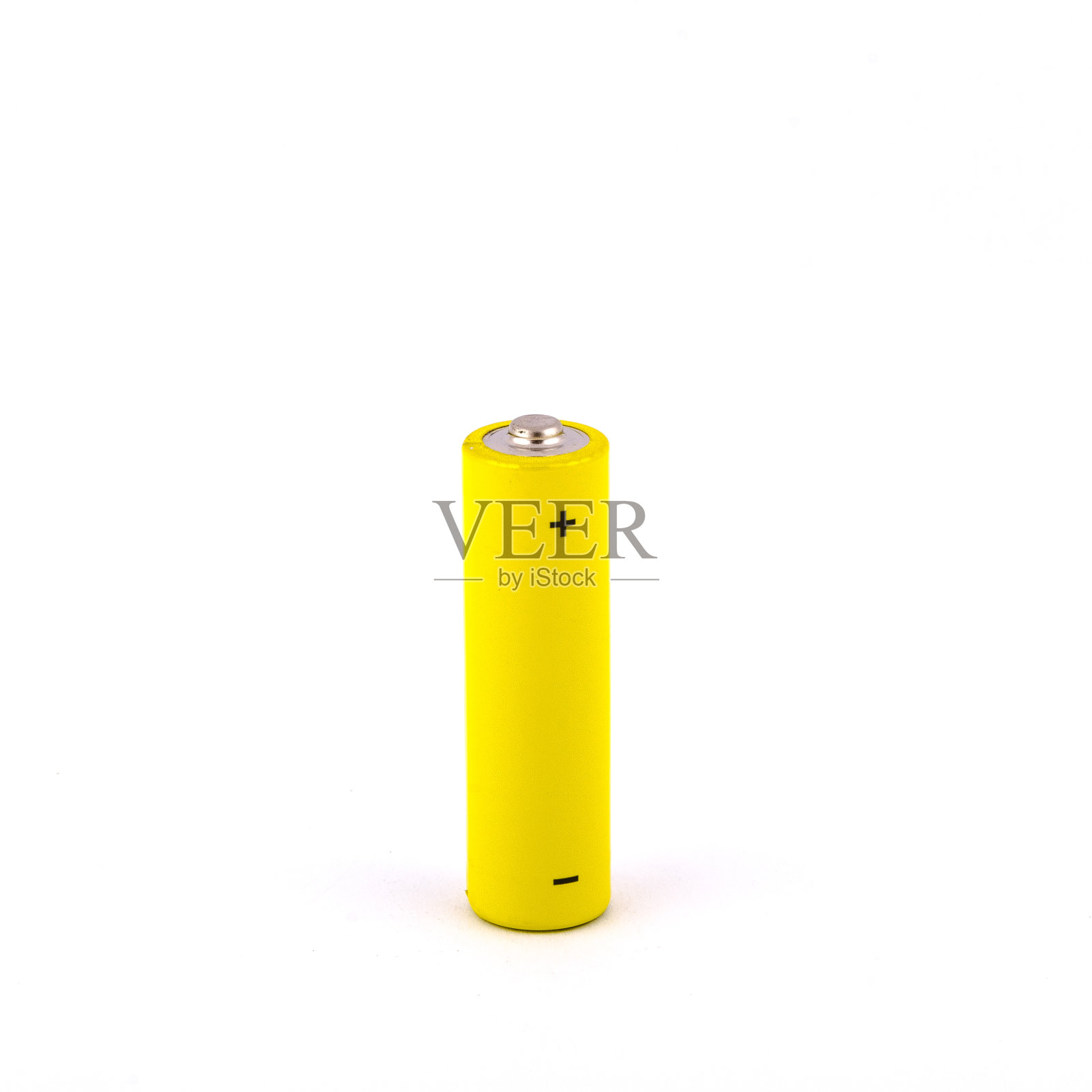 白色背景上的黄色AA电池照片摄影图片