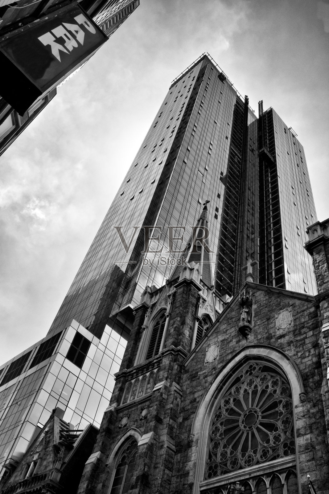 纽约，建筑对比，20世纪和21世纪的曼哈顿照片摄影图片