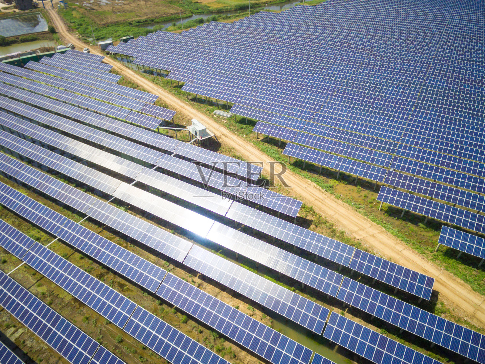 太阳能发电站鸟瞰图照片摄影图片