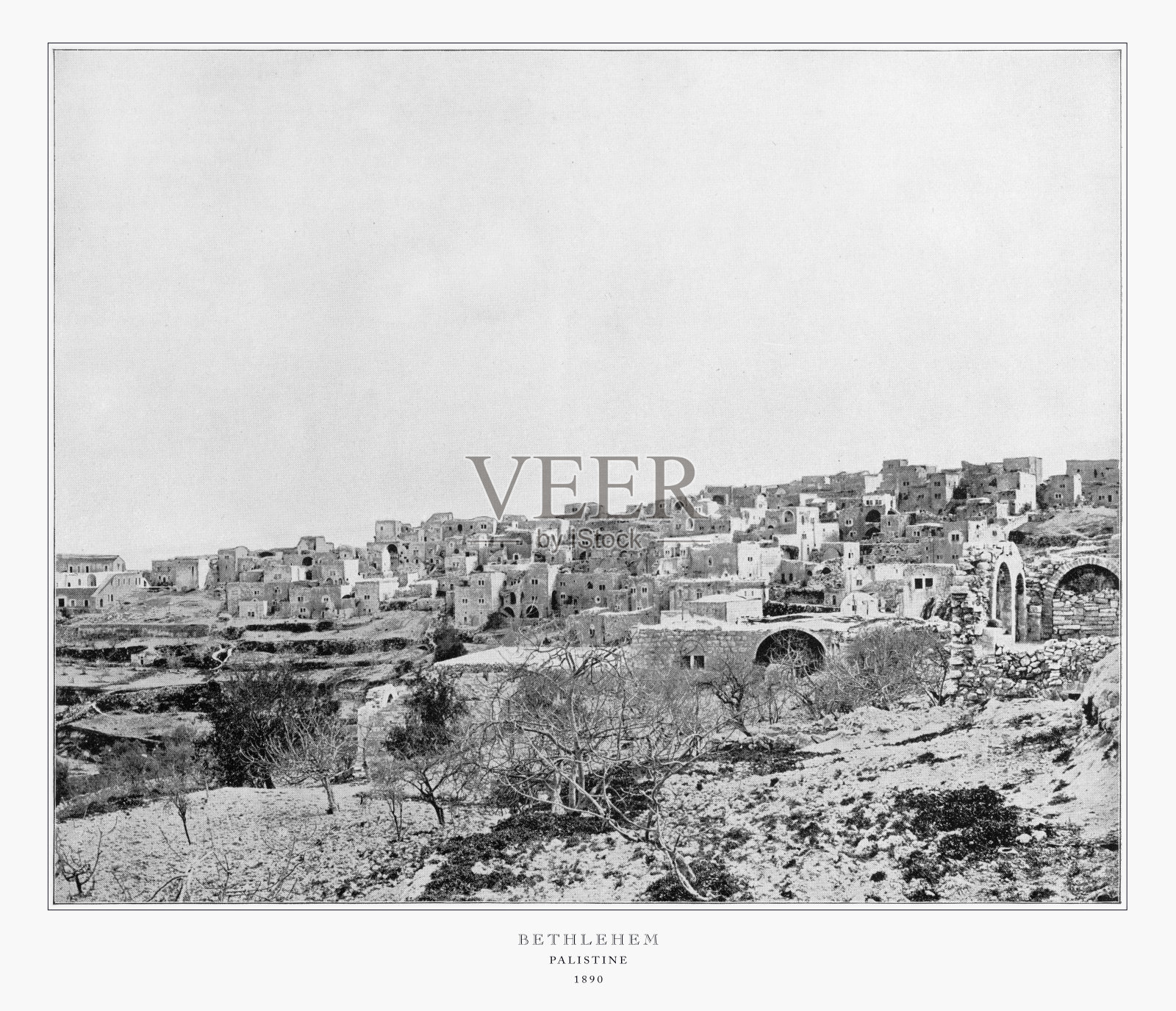 伯利恒，耶路撒冷，古巴勒斯坦照片，1893照片摄影图片