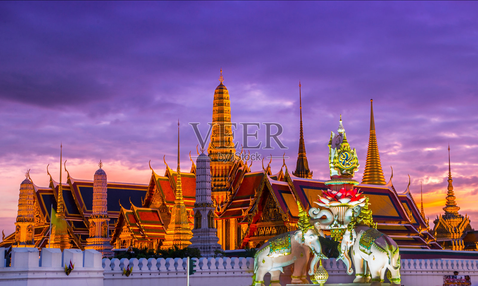 曼谷寺庙和日落宫照片摄影图片