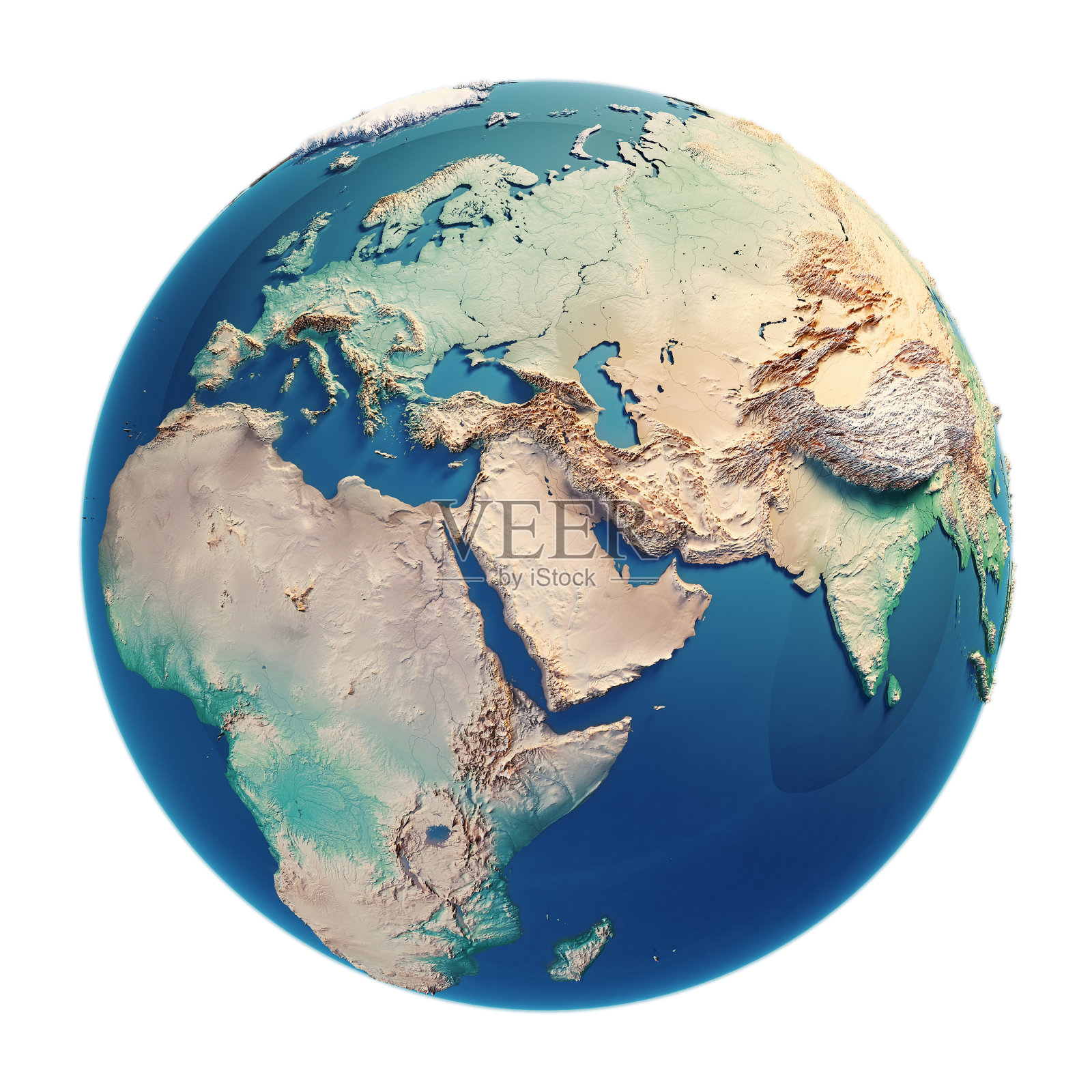 中东3D渲染行星地球照片摄影图片