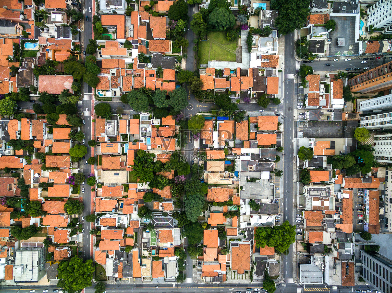 俯瞰巴西圣保罗的住宅照片摄影图片