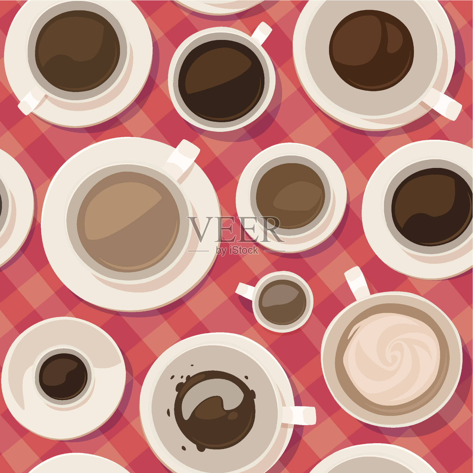 咖啡无缝模式插画图片素材