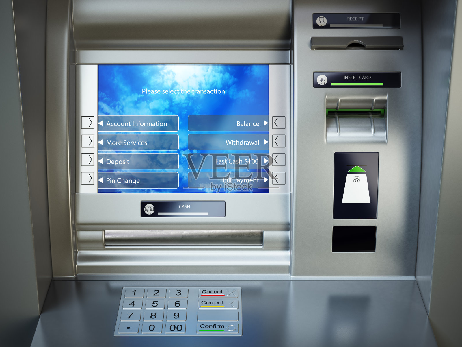 ATM机。自动柜员机。照片摄影图片