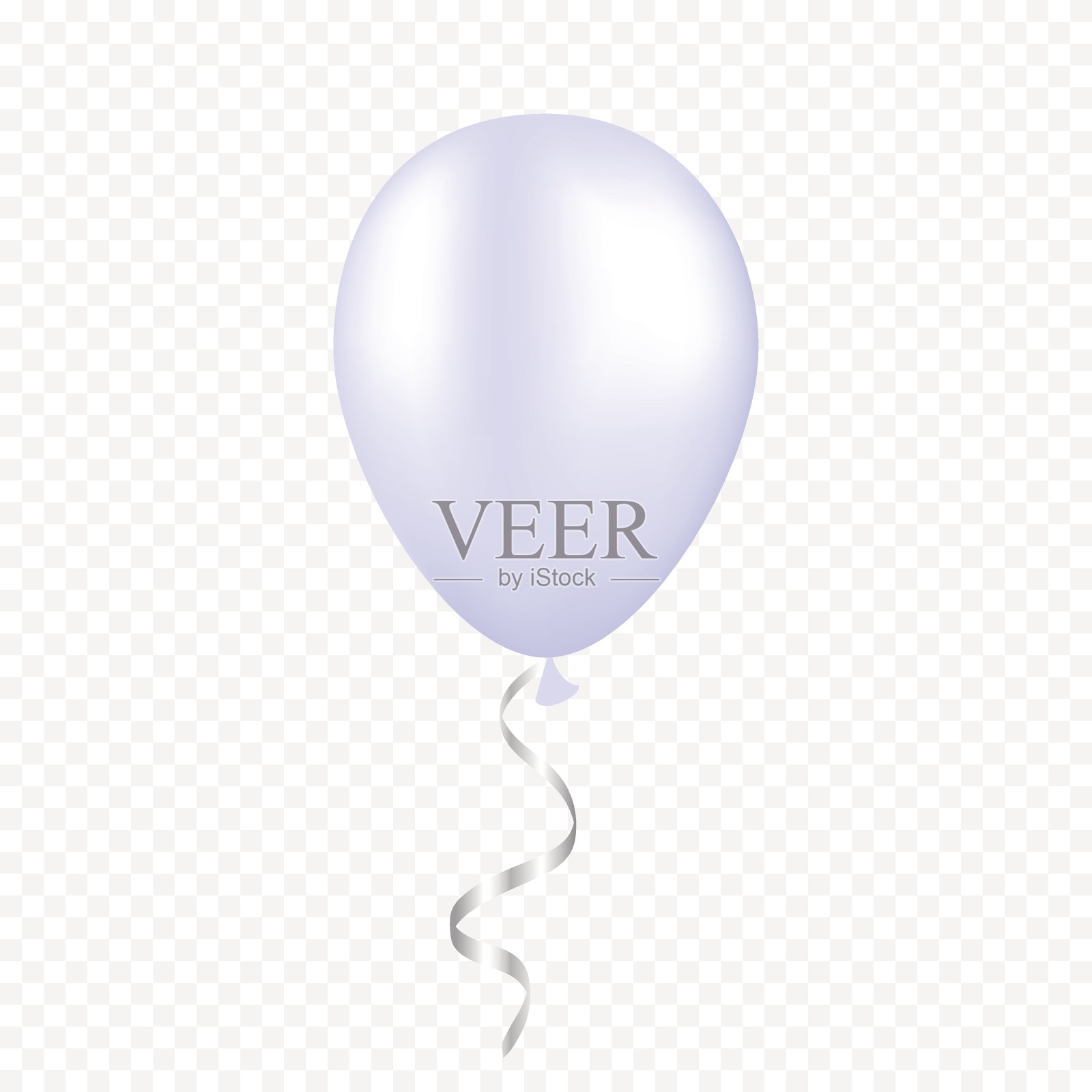 矢量白色气球上透明的背景。3d现实的快乐假期飞行空气氦气球设计元素图片