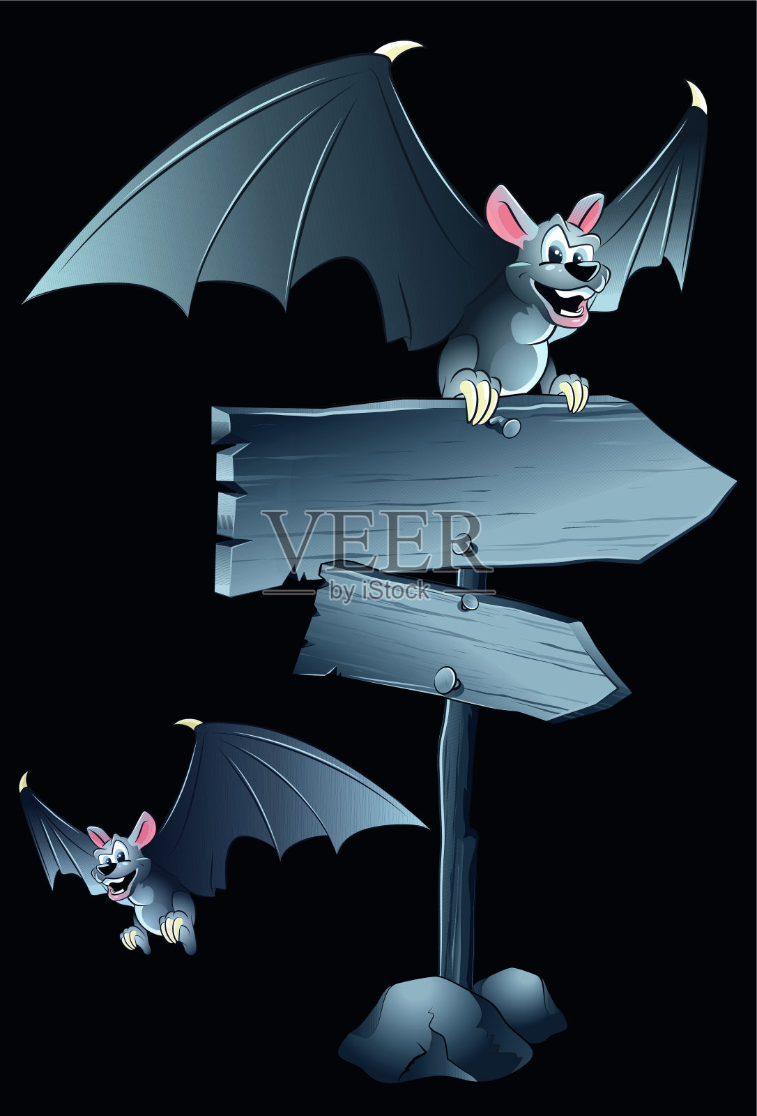 卡通蝙蝠插画图片素材