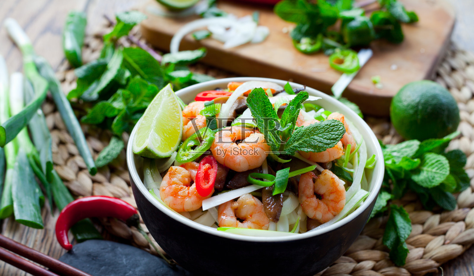 虾，米粉，亚洲食物照片摄影图片