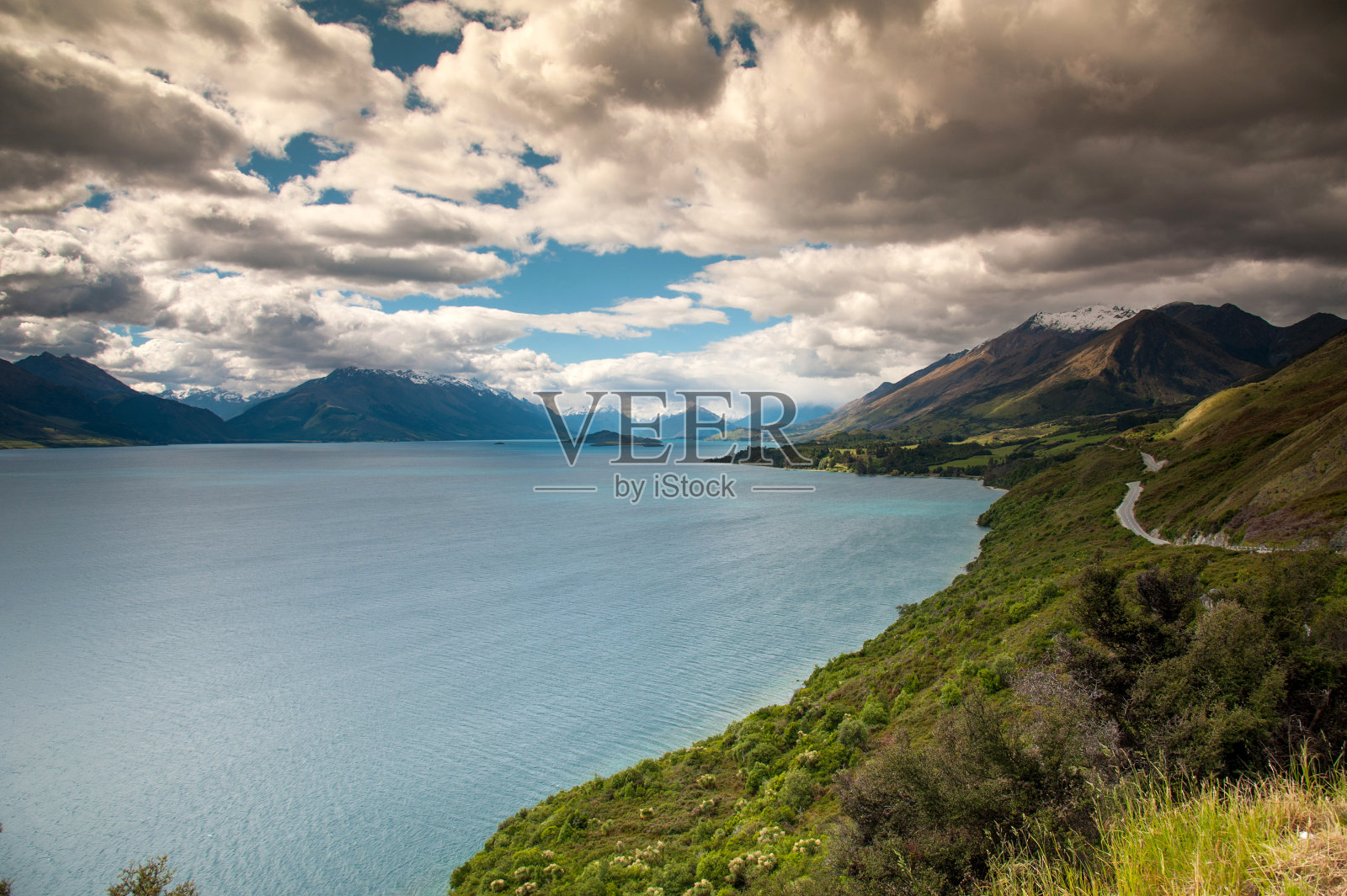 新西兰南岛美丽的湖景照片摄影图片