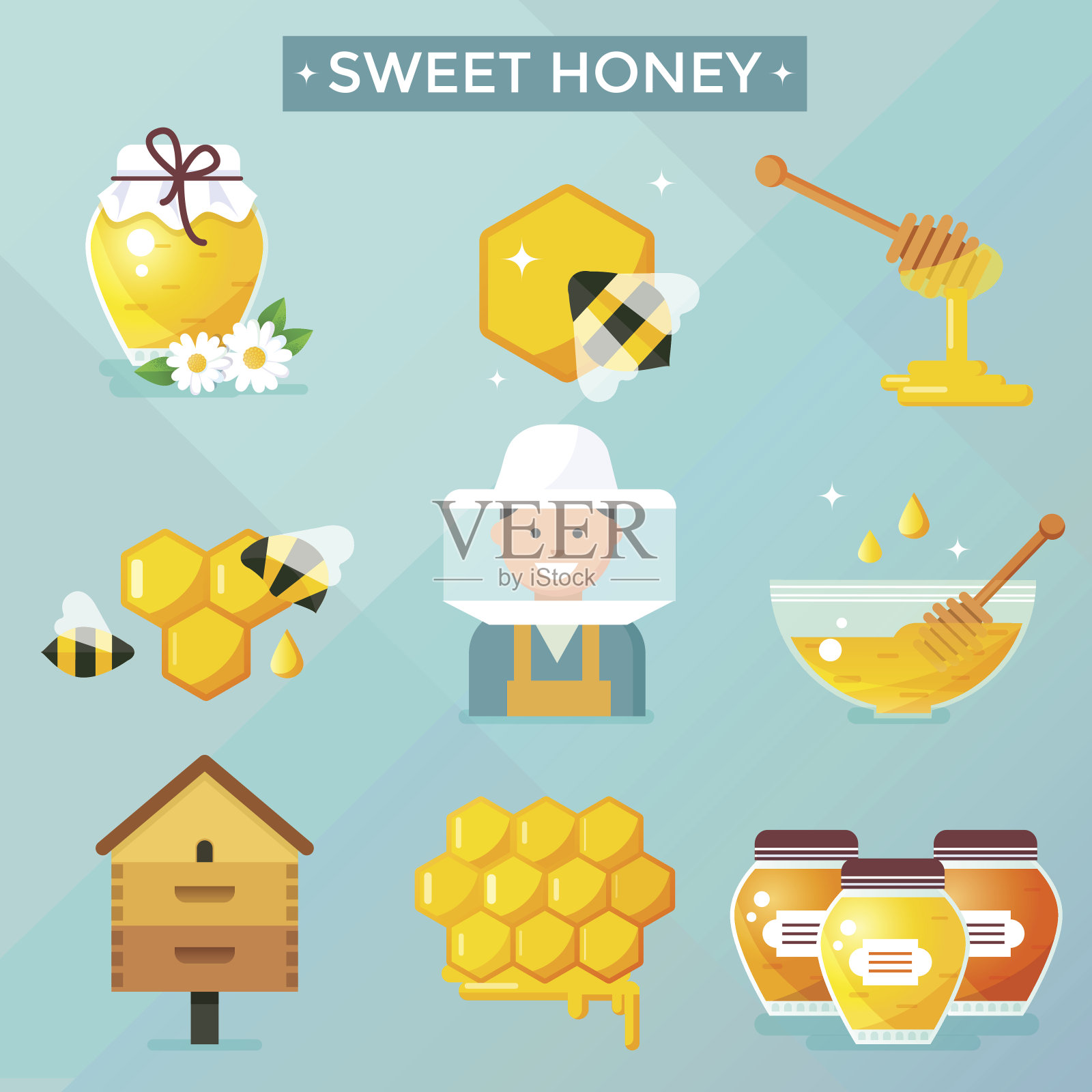 蜂蜜的图标。插画图片素材