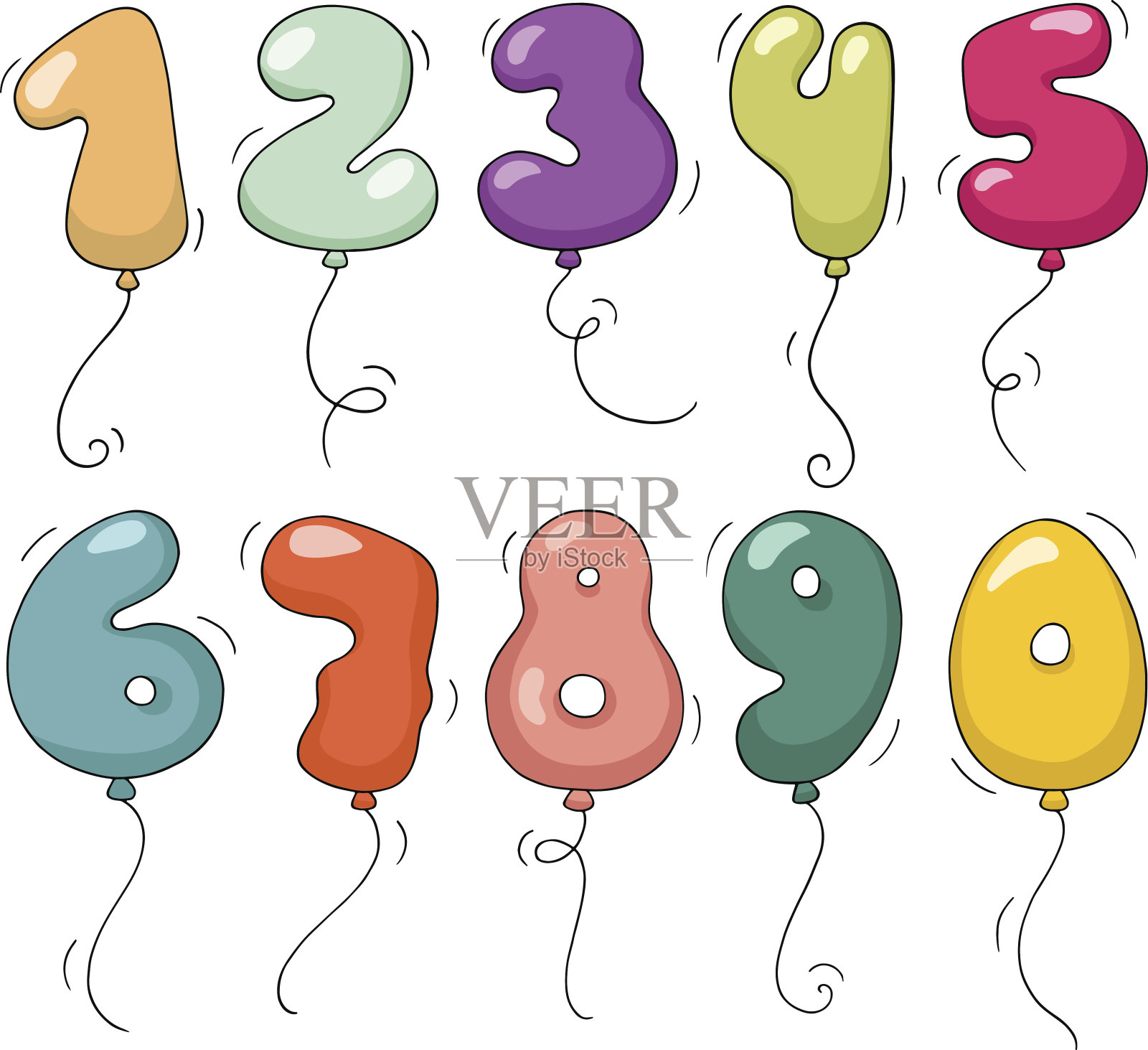 卡通气球的形式的数字设计元素图片