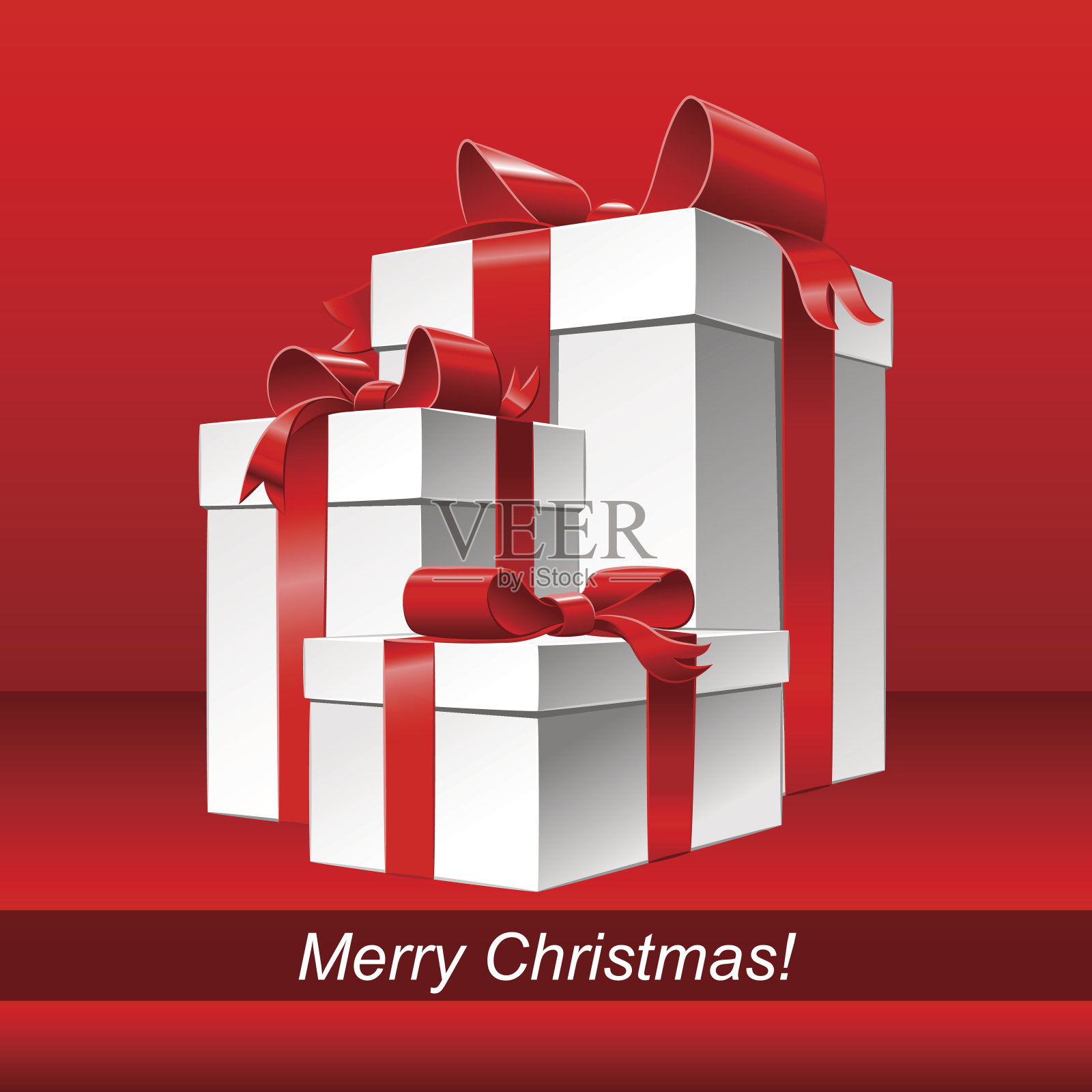 矢量红色圣诞背景与礼物插画图片素材