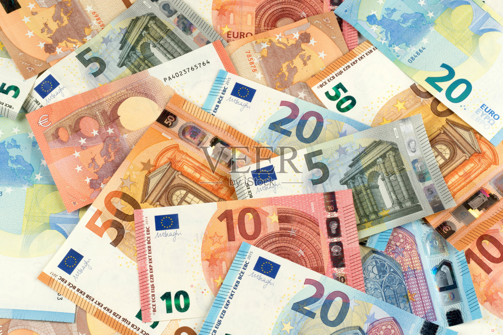 欧元纸币货币金融背景照片摄影图片