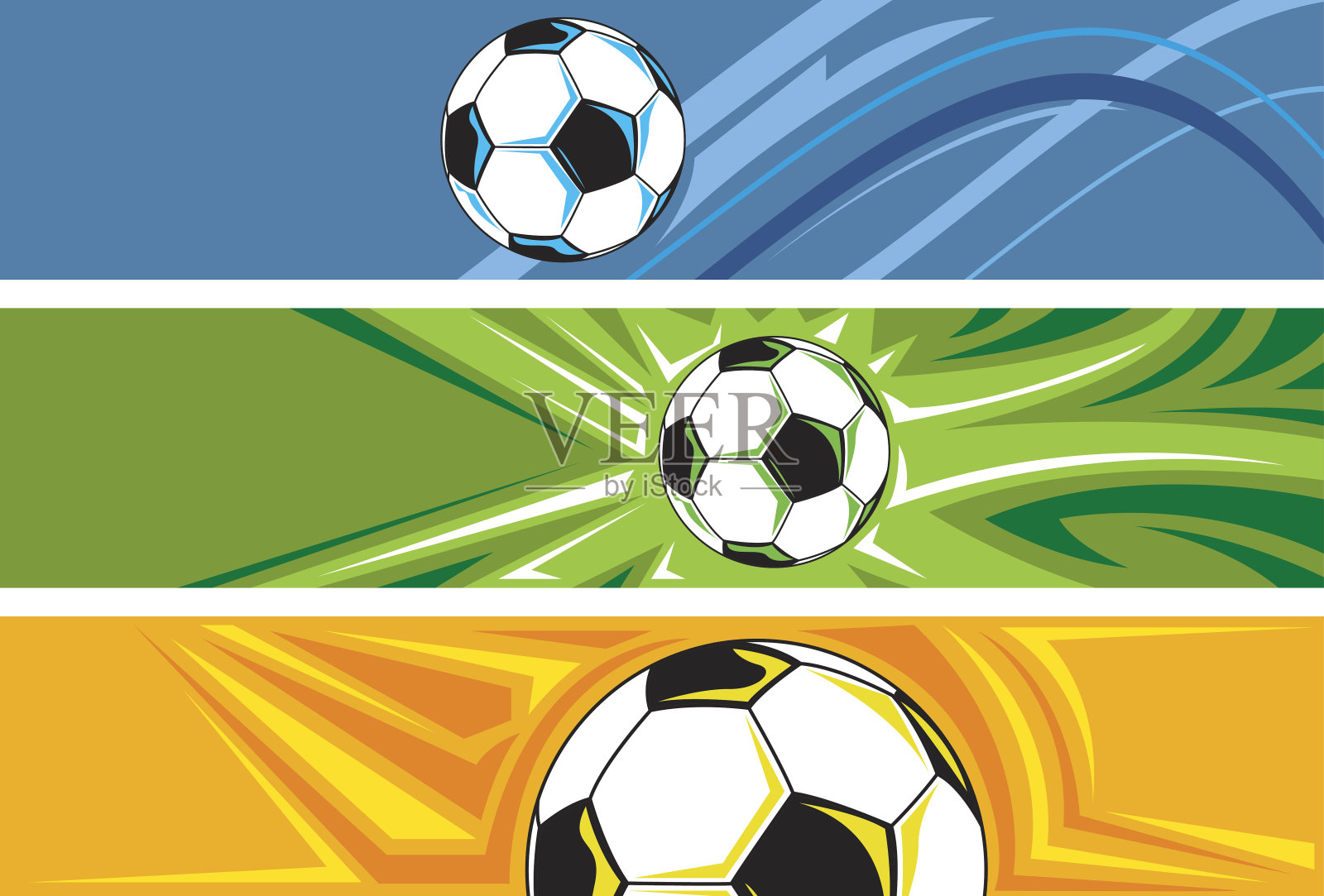 足球旗帜，足球抽象背景(矢量艺术)插画图片素材