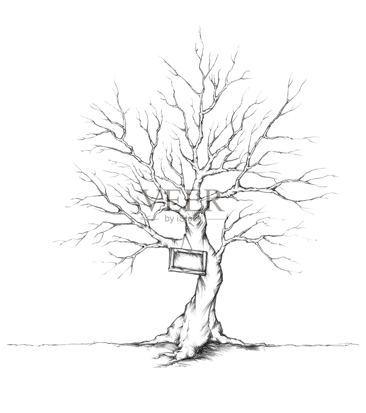 树与标志插画图片素材