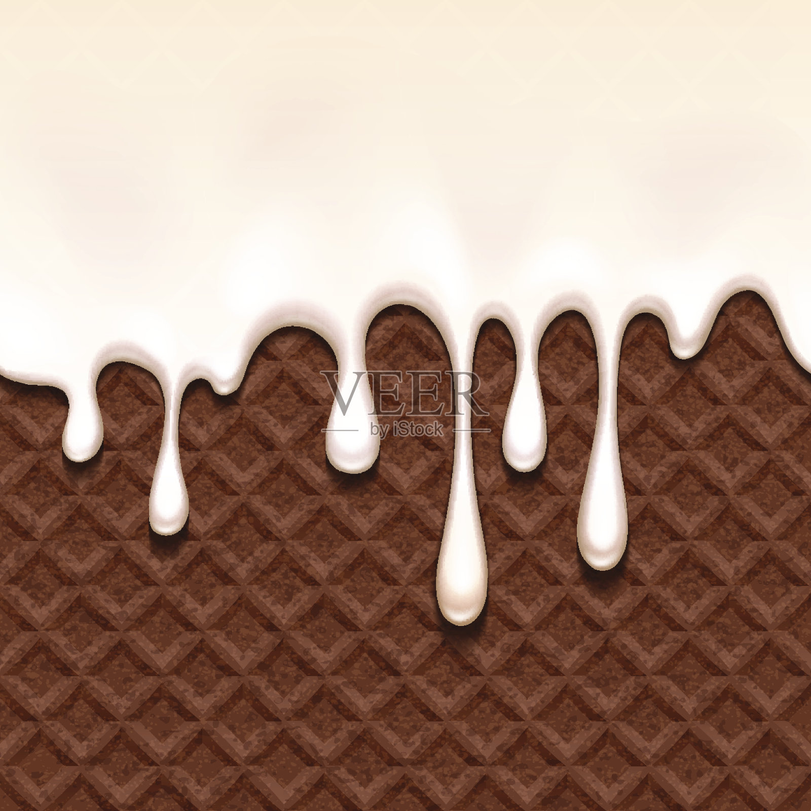 巧克力威化和香草白奶油-矢量背景设计元素图片
