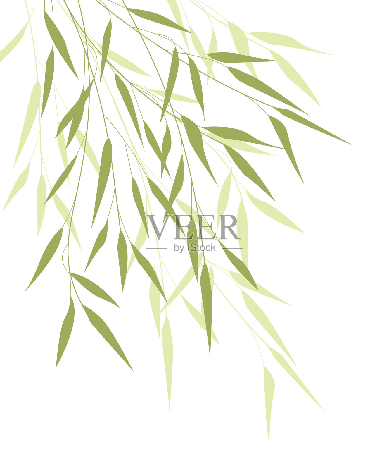 竹绿叶设计元素图片