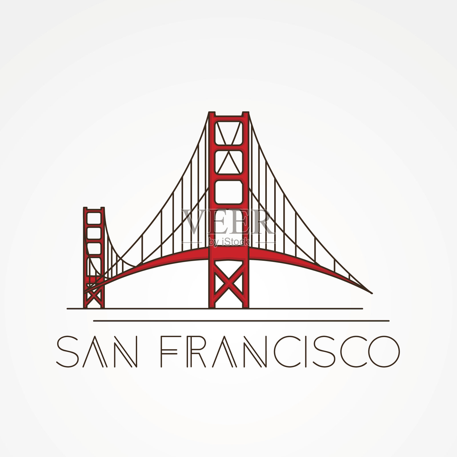 金门大桥-美国旧金山的象征。插画图片素材