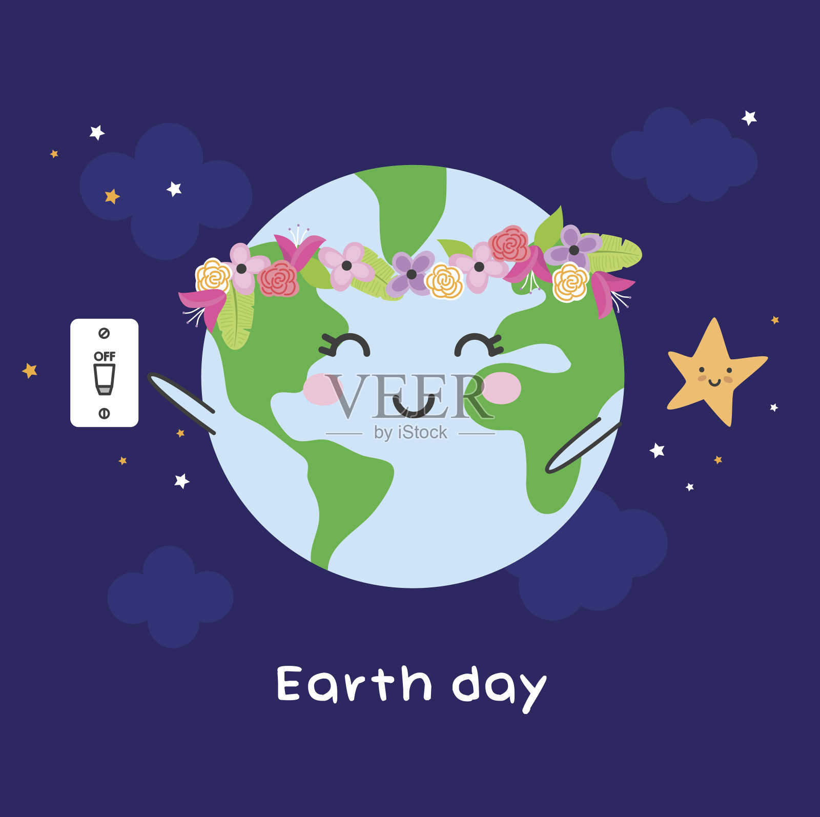 地球日-可爱的插图设计模板素材