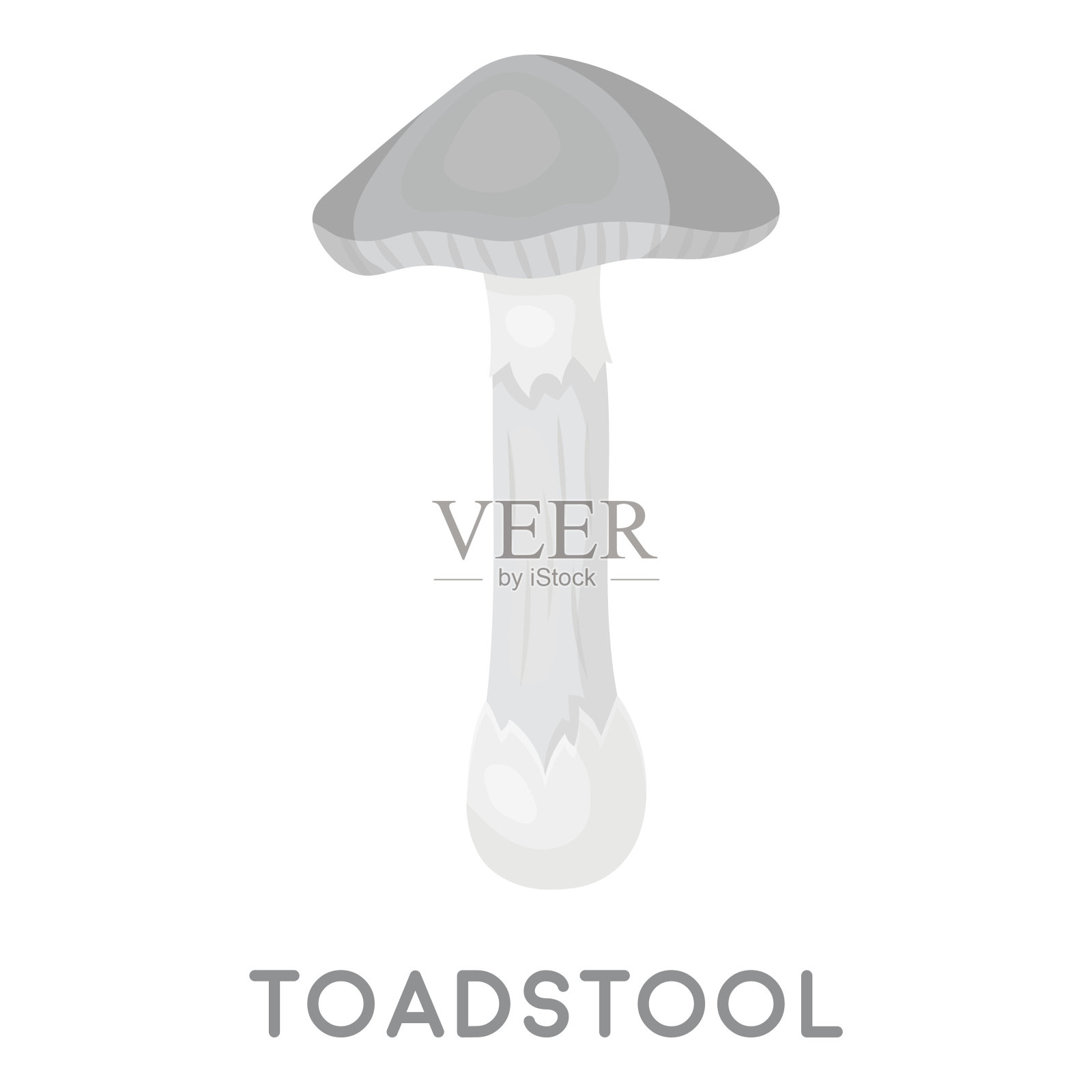 伞菌图标在单色风格孤立在白色背景。蘑菇符号股票矢量插图。插画图片素材