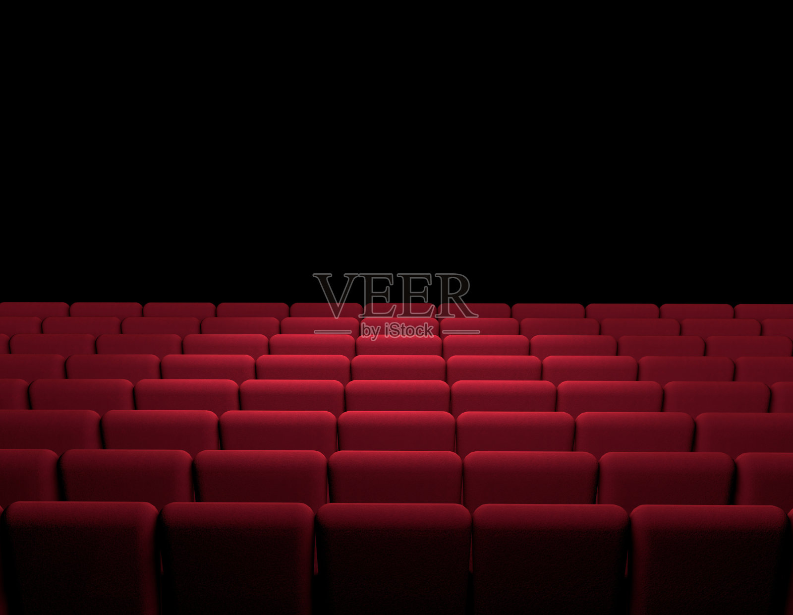 有红色扶手椅的电影室，电影，电影，屏幕，电影演示。三维渲染照片摄影图片