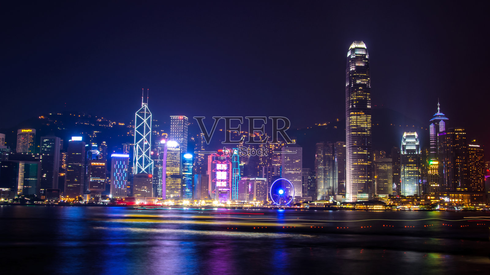 香港夜晚的城市景观照片摄影图片