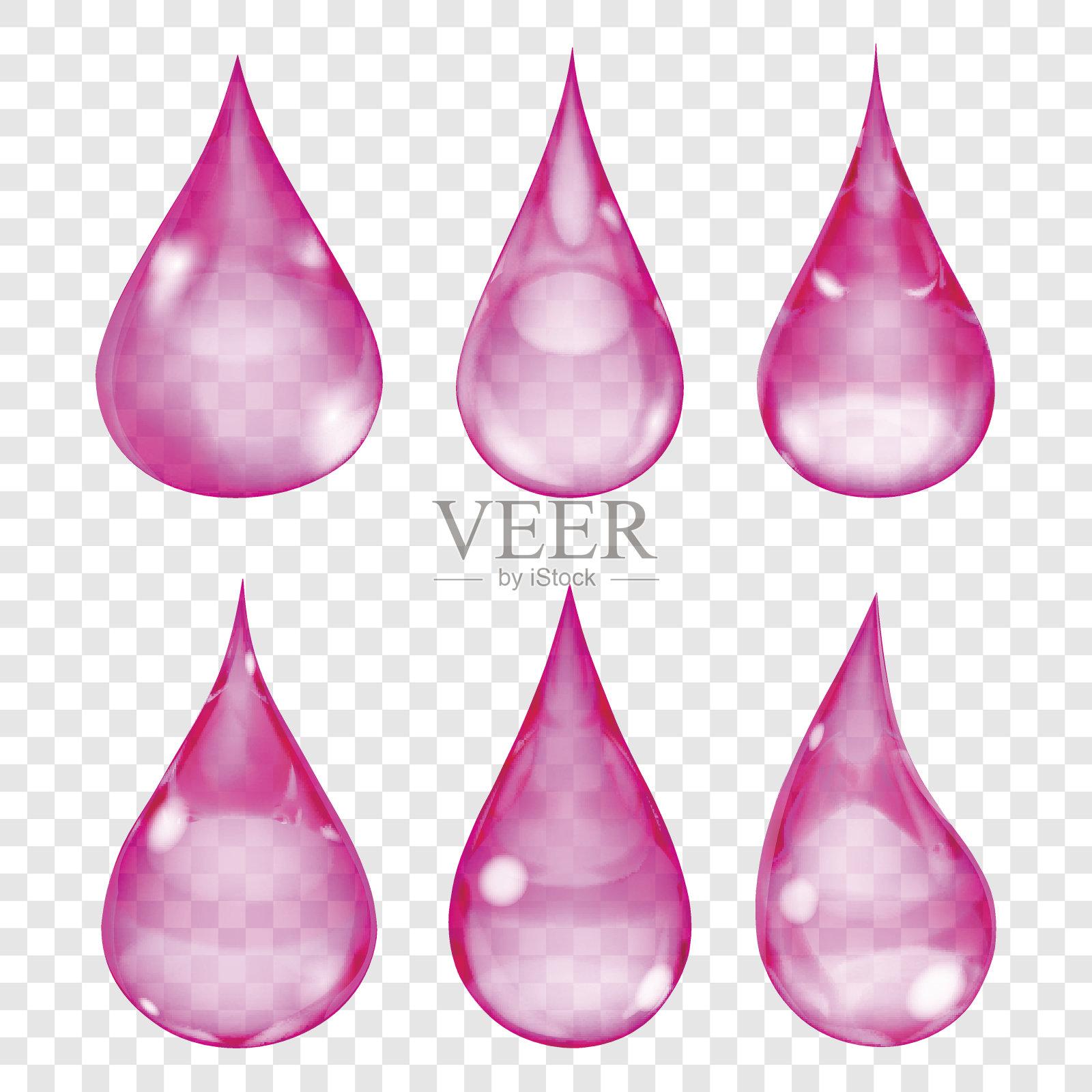 透明的粉色滴设计元素图片