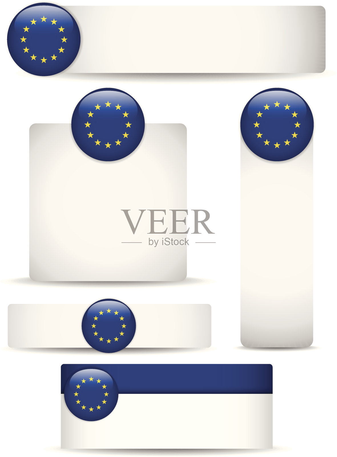 欧洲国家的旗帜插画图片素材