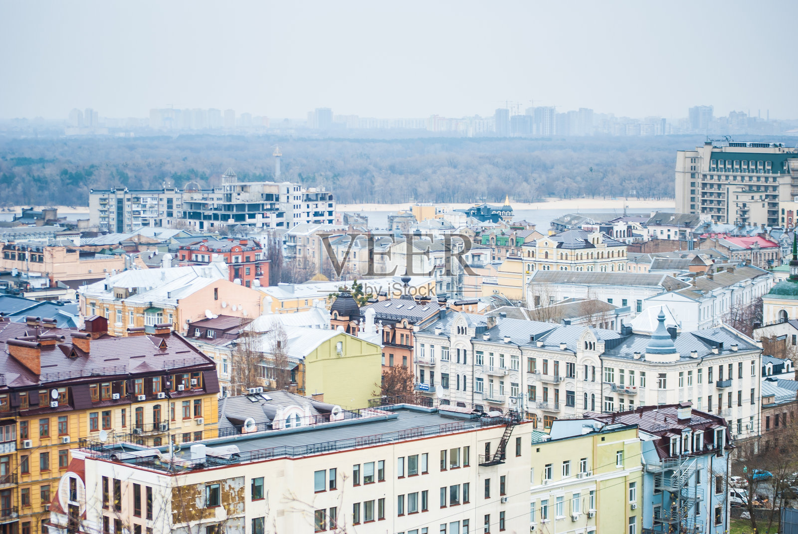 基辅市(基辅)，乌克兰首都，全景。照片摄影图片