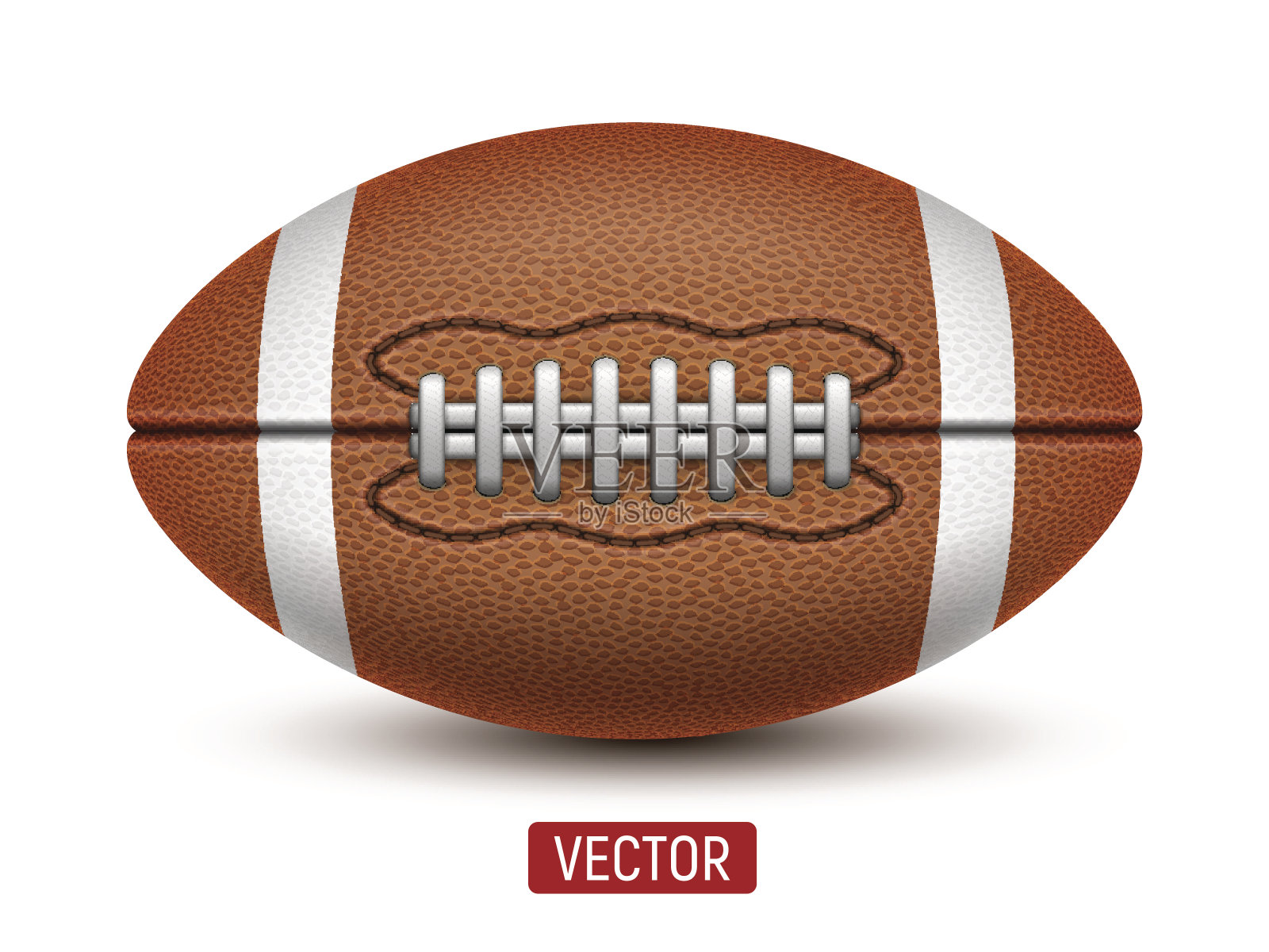 矢量美式足球或橄榄球孤立在一个白色的背景。插画图片素材