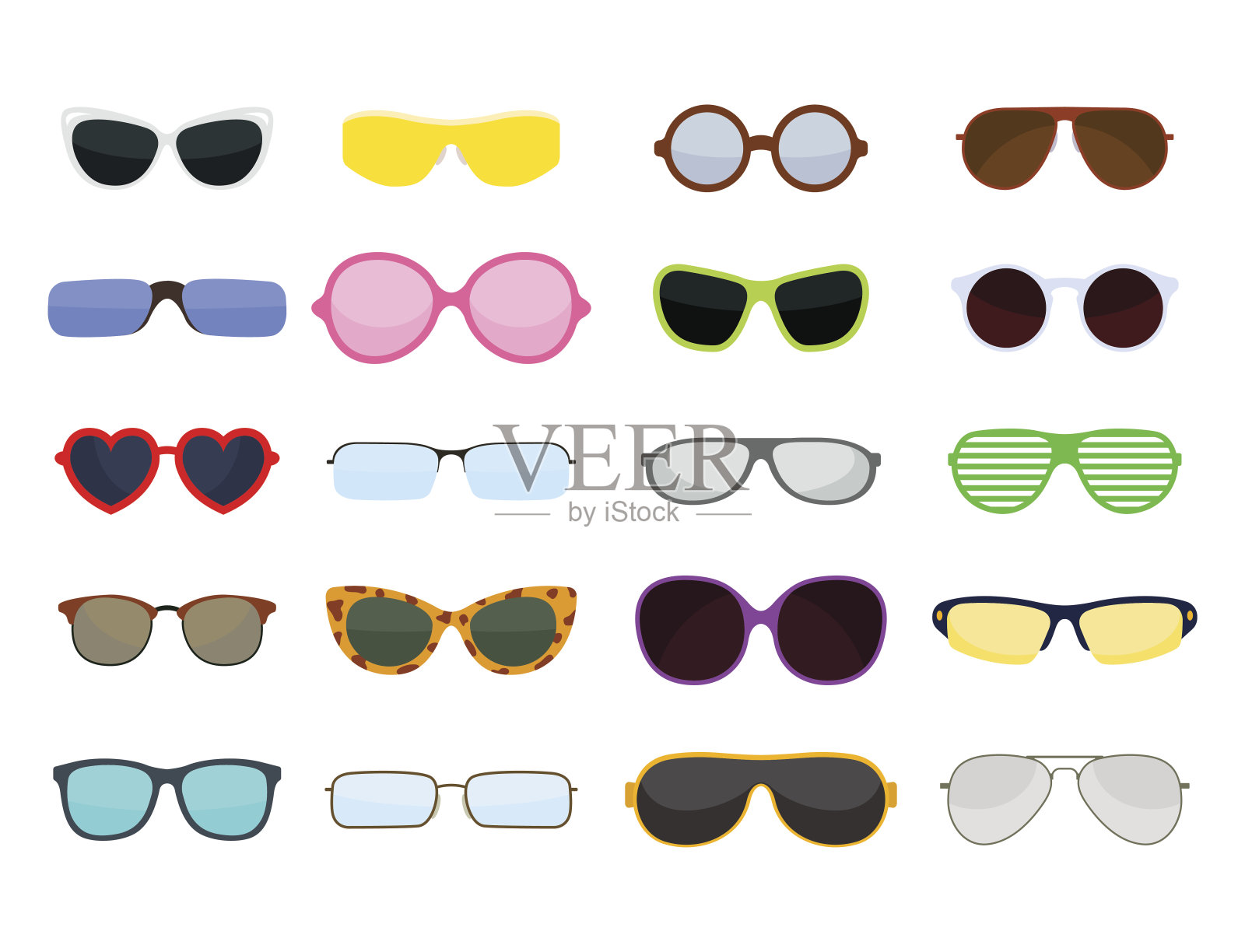 时尚太阳镜配件太阳眼镜塑料框架现代眼镜矢量插图设计元素图片