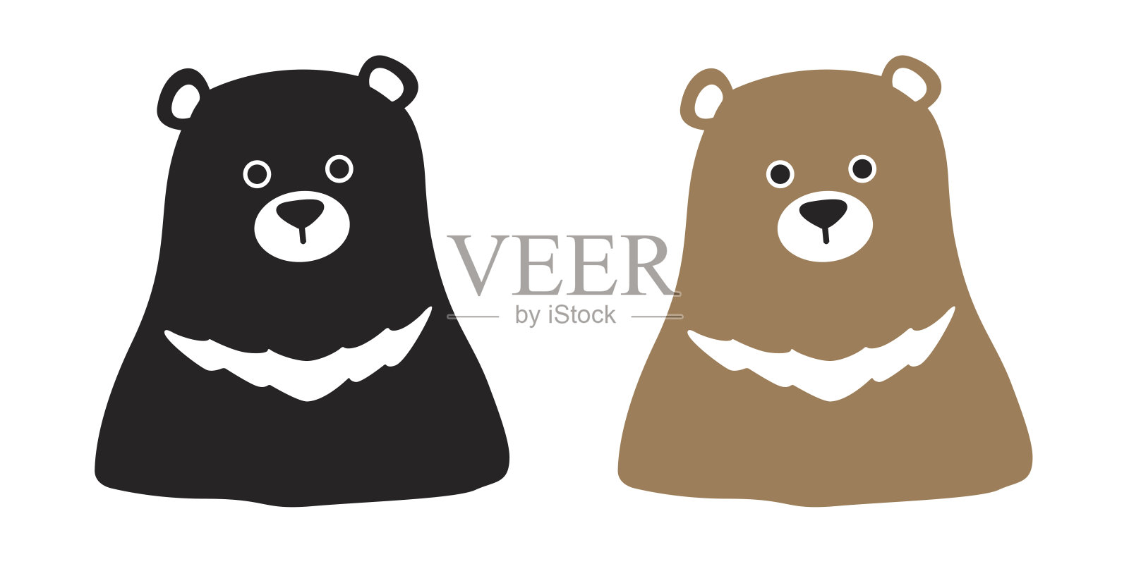 北极熊北极熊棕熊灰熊矢量涂鸦卡通插图插画图片素材