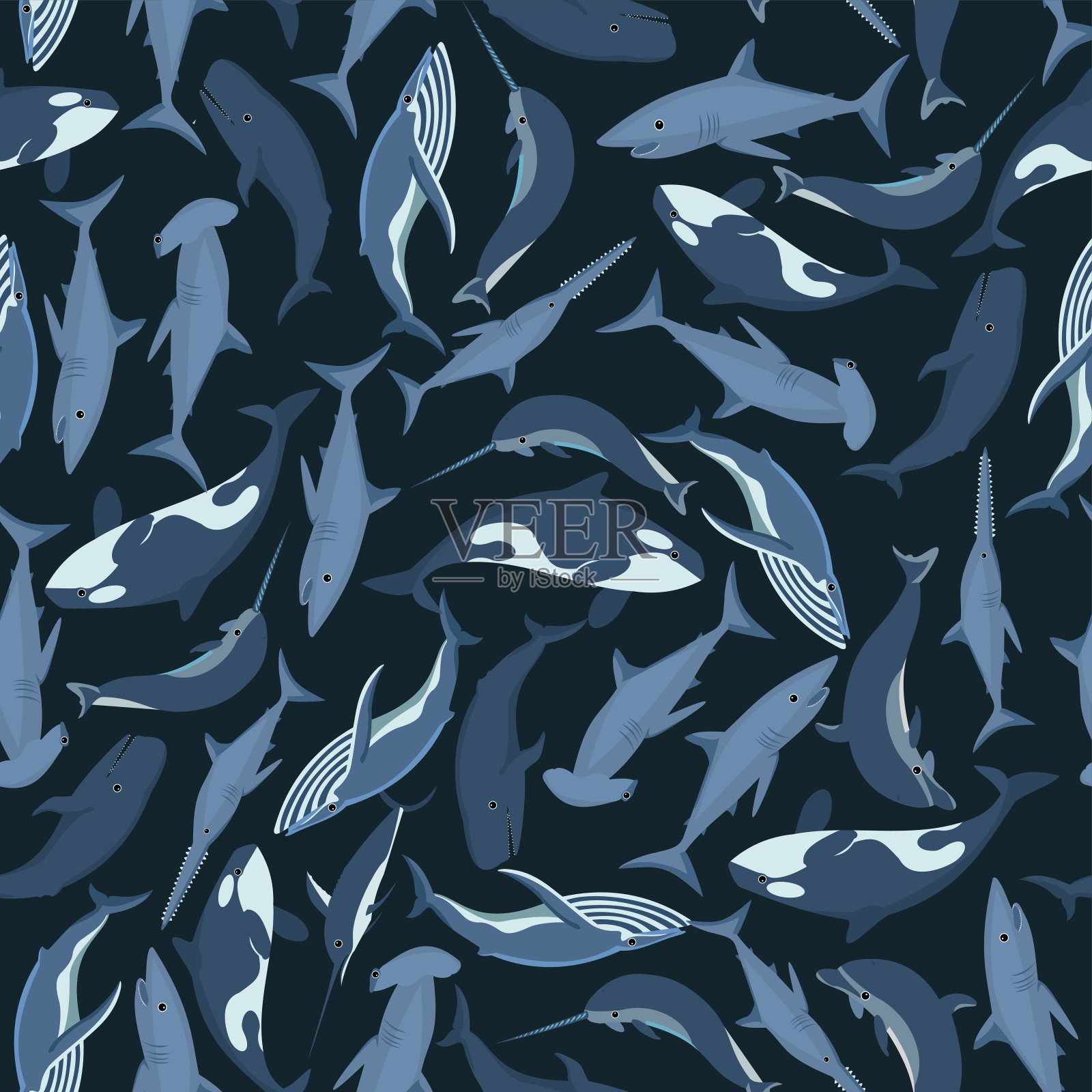 鱼无缝模式设计元素图片