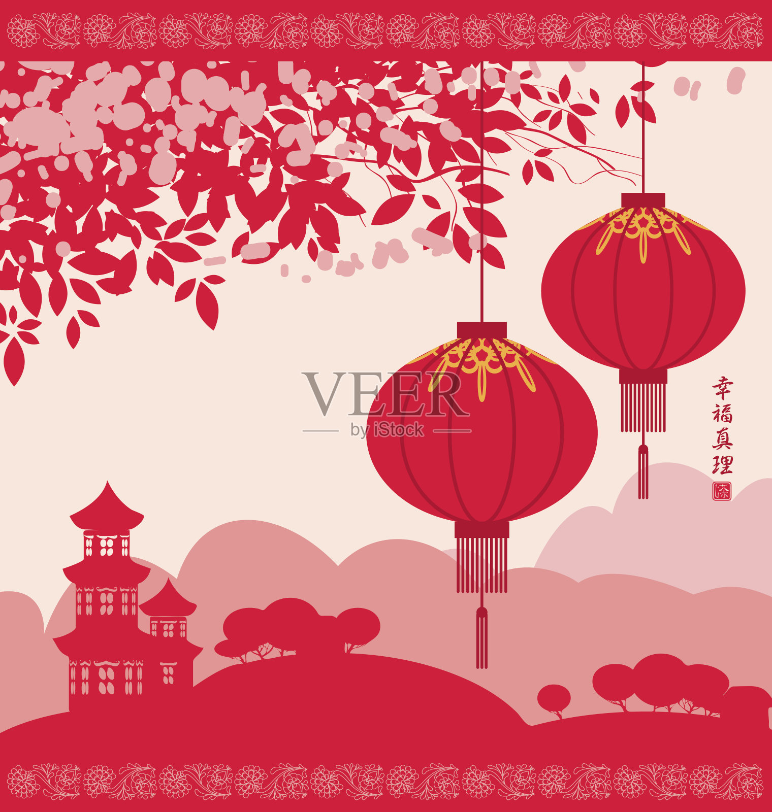 中国的风景插画图片素材