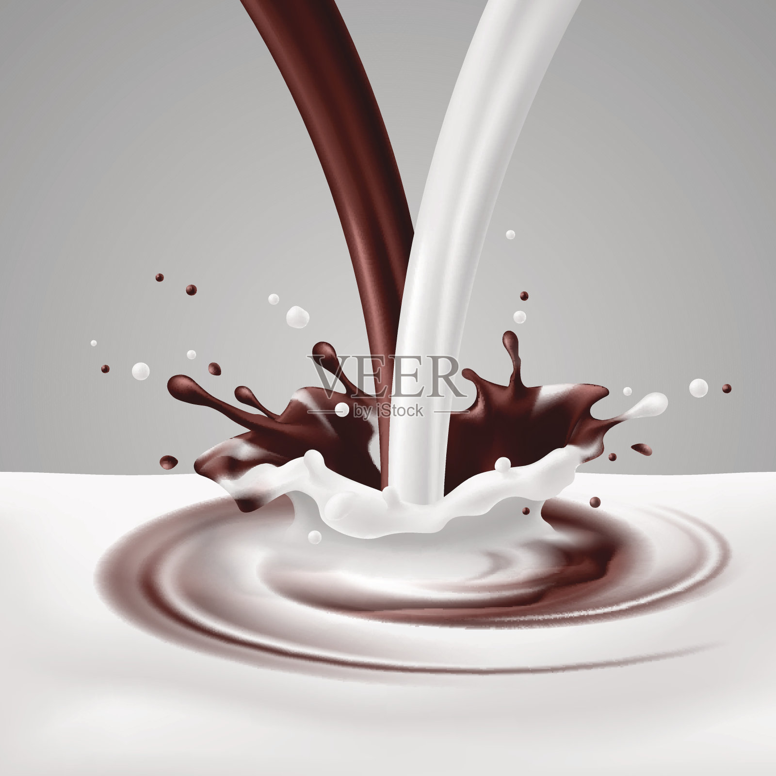 巧克力牛奶混合物插画图片素材