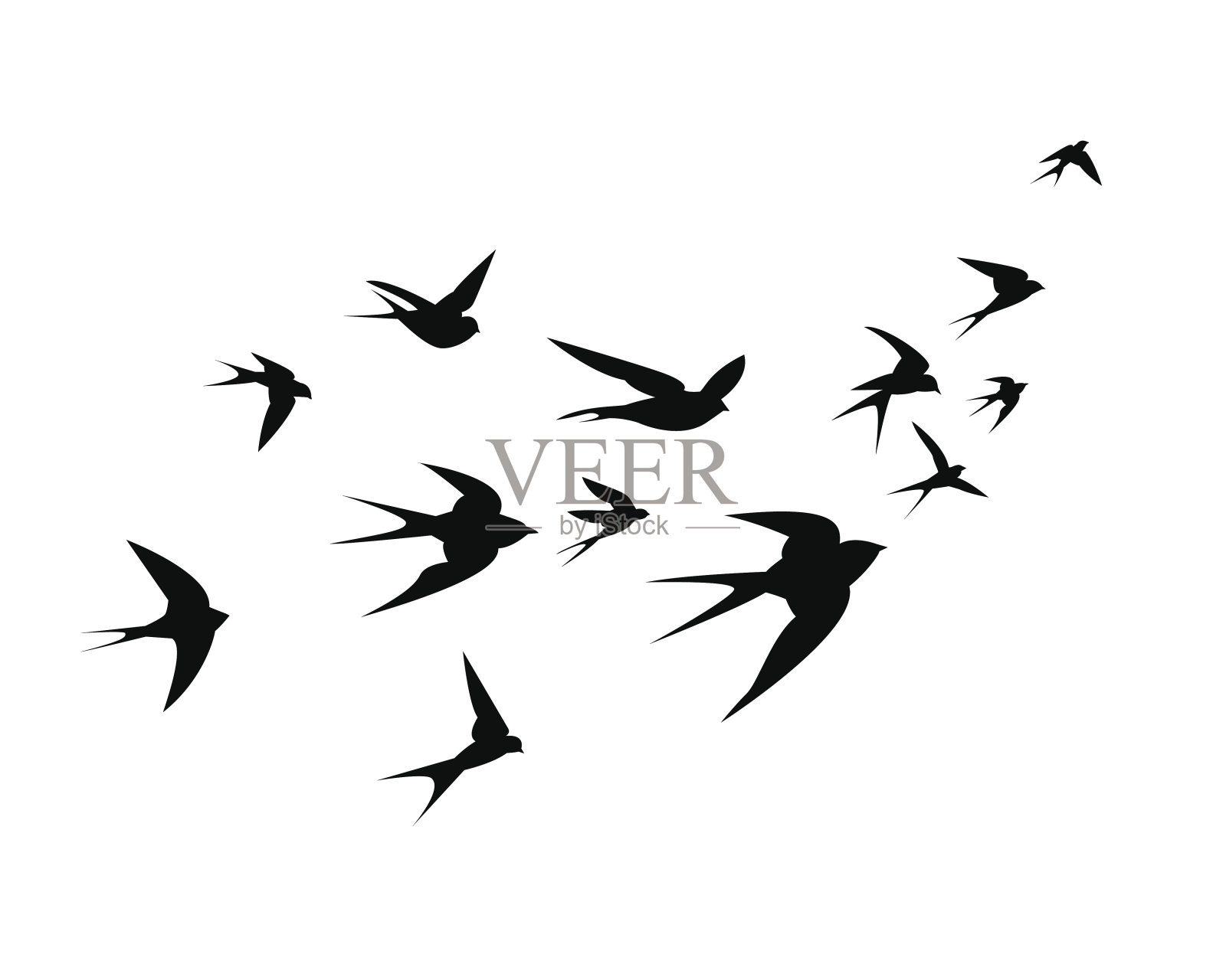 一群燕子飞了上来设计元素图片