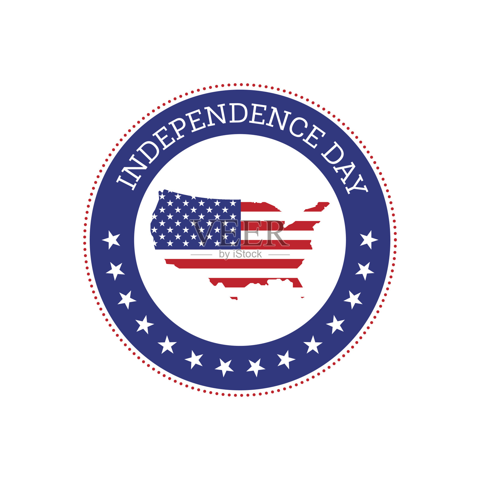 7月4日是美国独立日的标志插画图片素材