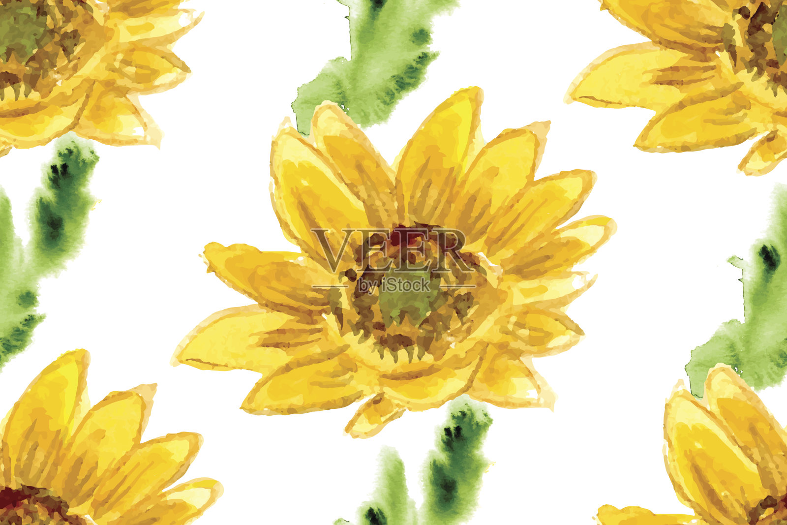 黄色向日葵的成分插画图片素材