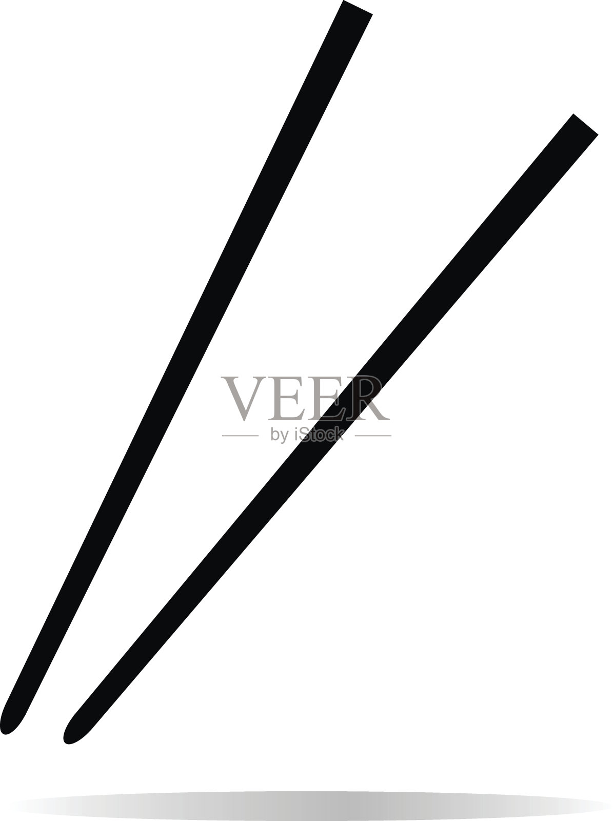 筷子图标上的白色背景。筷子的迹象。插画图片素材