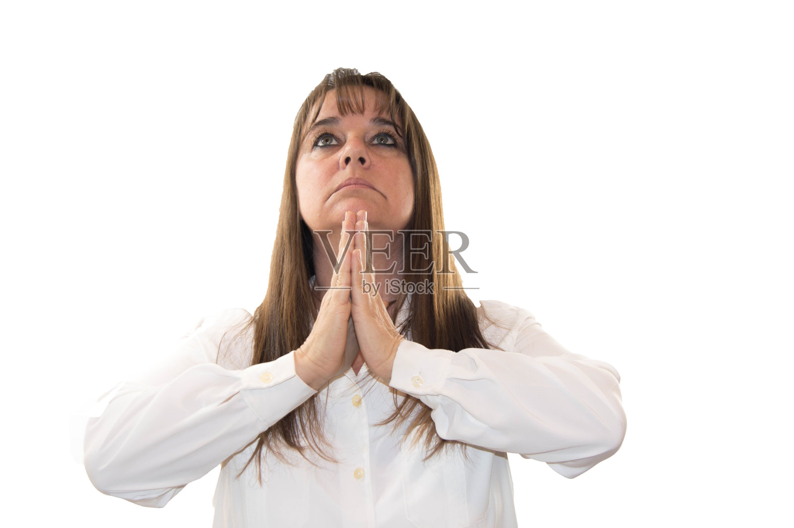 仰天祈祷的女人照片摄影图片
