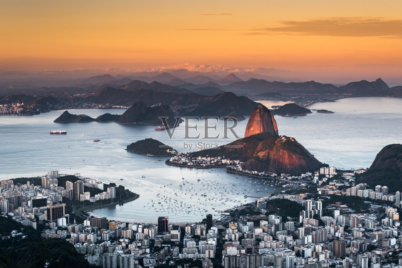 里约热内卢美丽的日落照片摄影图片