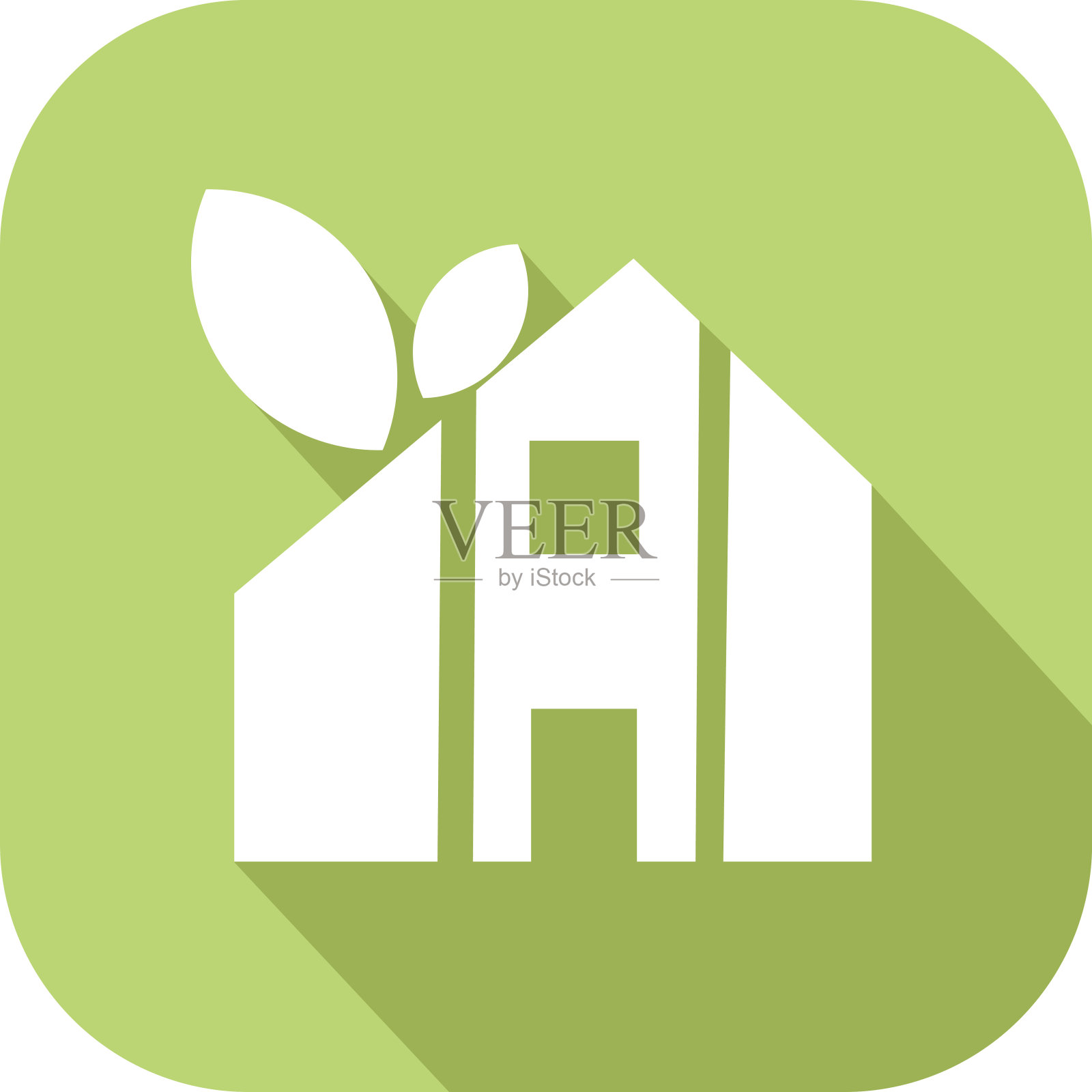 生态或木制房子的象征插画图片素材