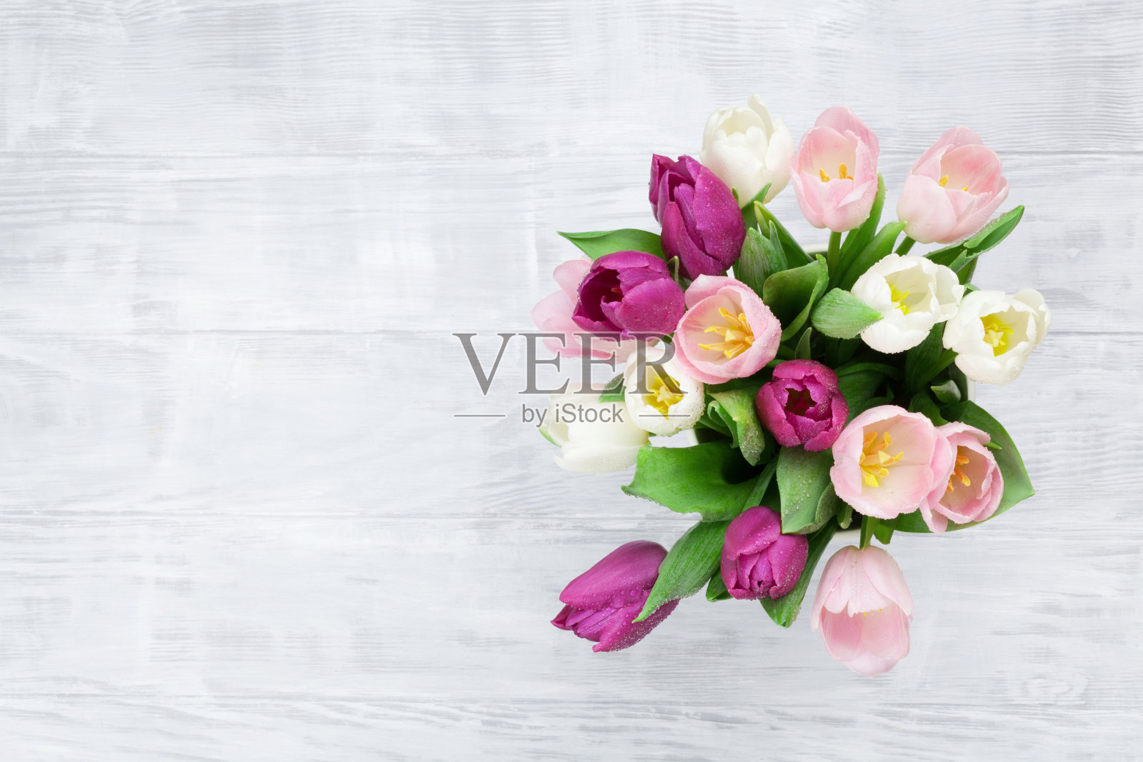 五颜六色的郁金香花束照片摄影图片