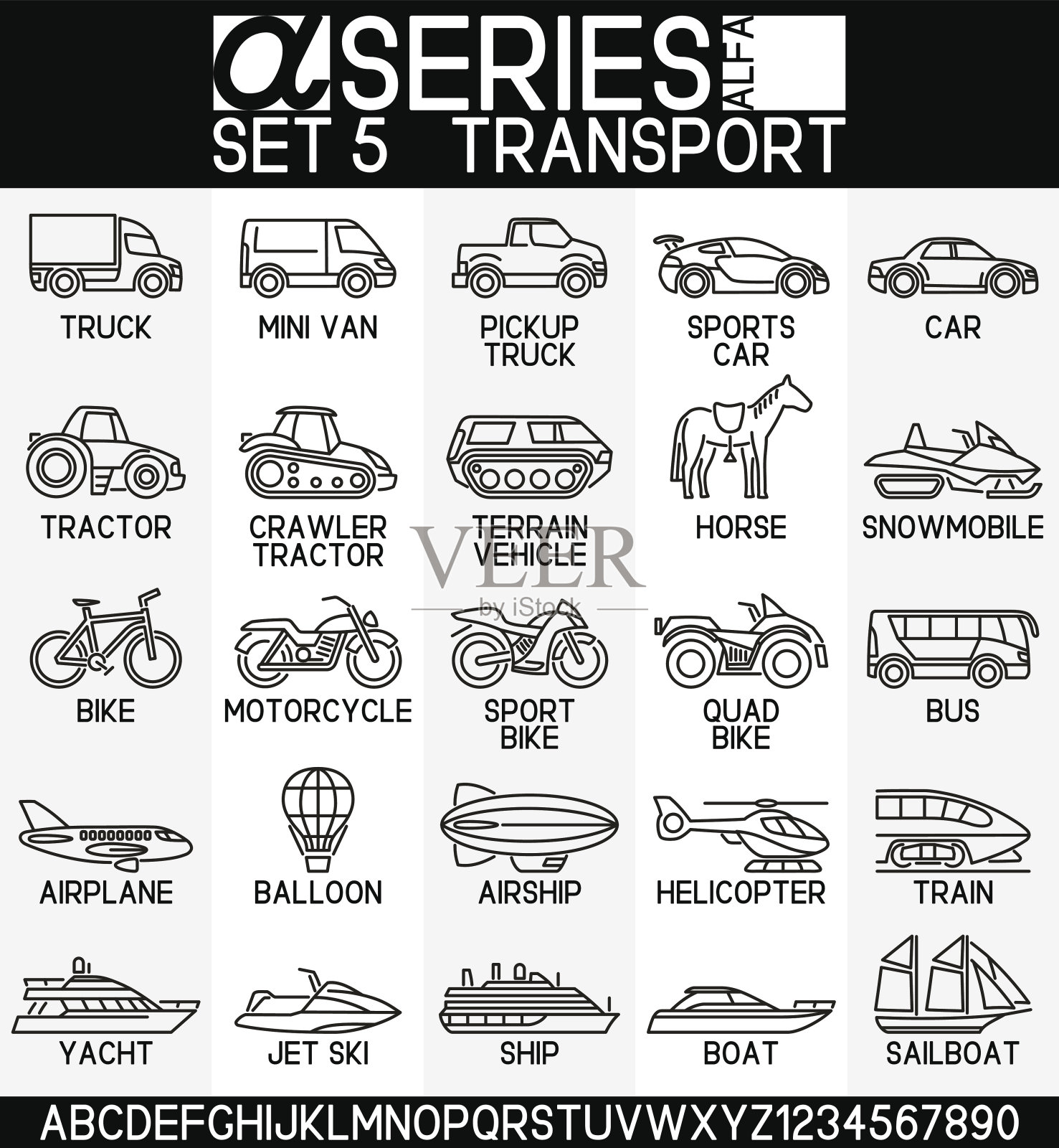 线设计icons-transport插画图片素材