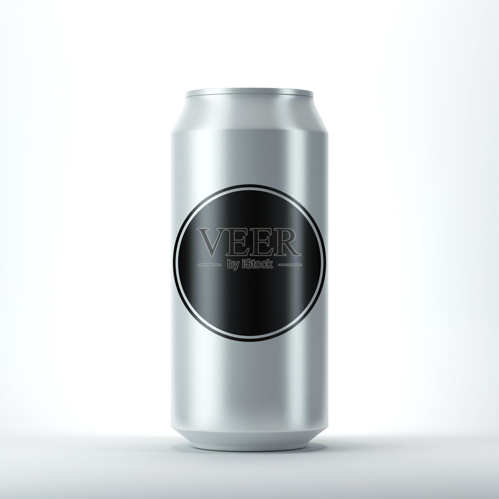 空白铝可以模拟啤酒和其他饮料与黑色标签插画图片素材