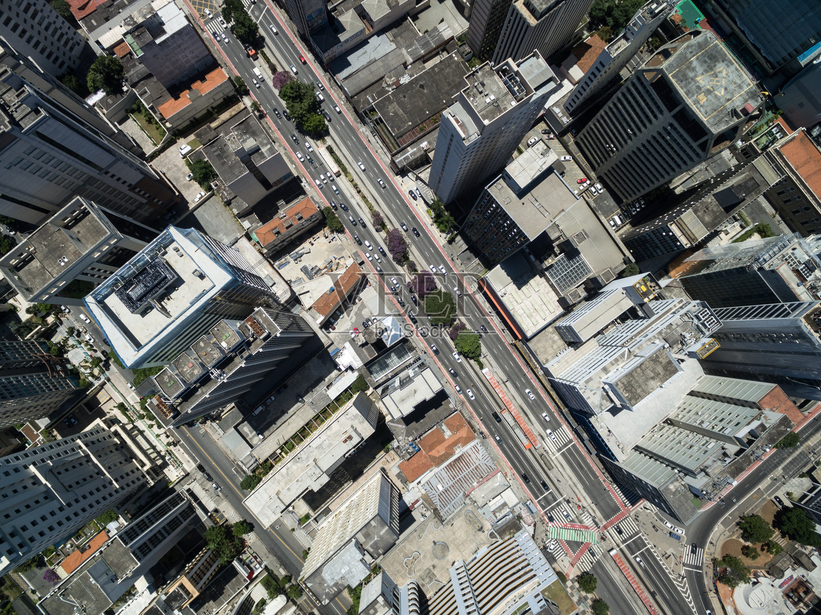 鸟瞰图保利斯塔大道，圣保罗，巴西照片摄影图片