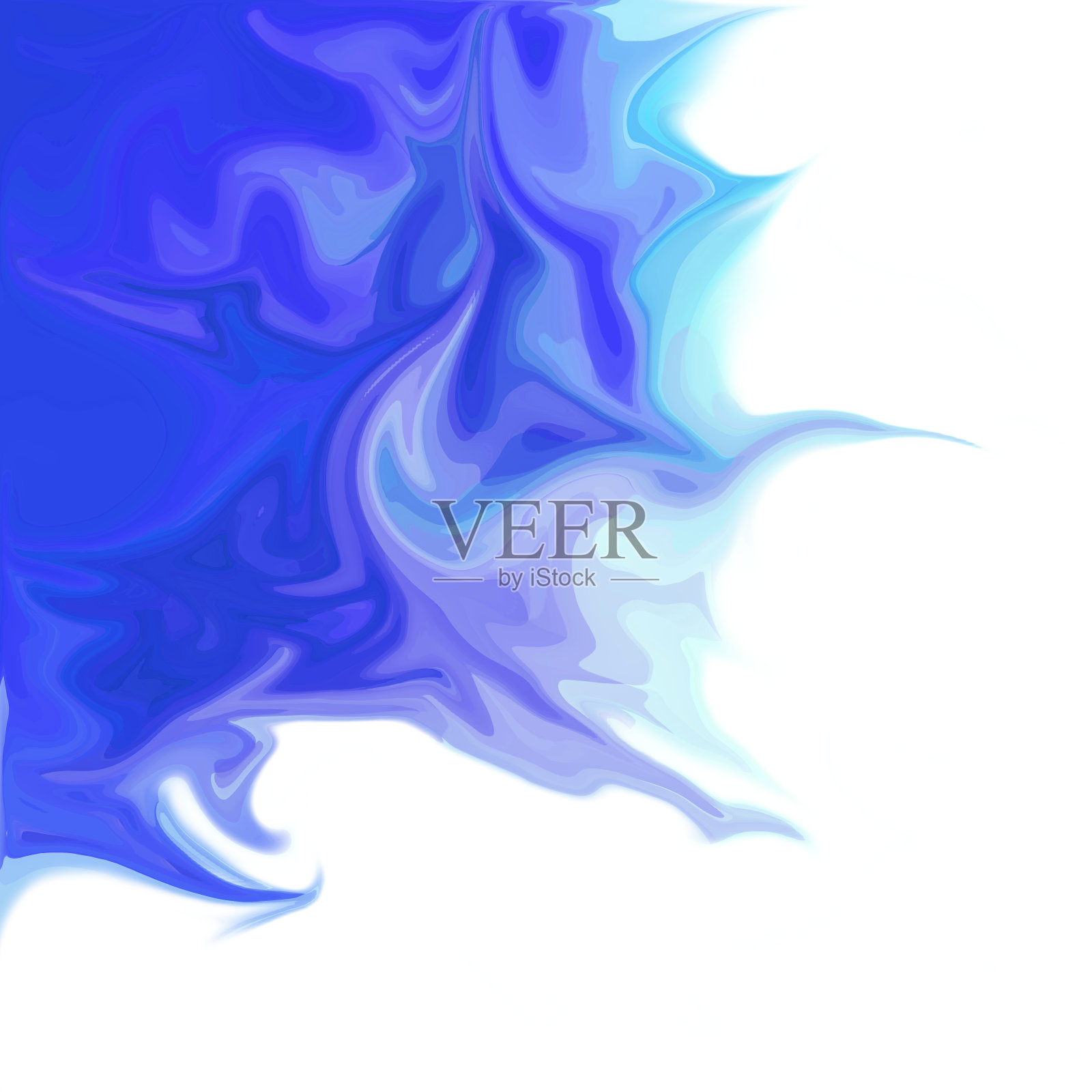 蓝色数字丙烯酸颜色漩涡或类似的大理石扭曲插画图片素材